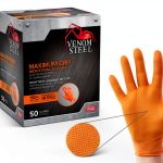 Medline Heavy Duty Nitrile Gloves VEN6085H Orange 8mil 50 Count-0