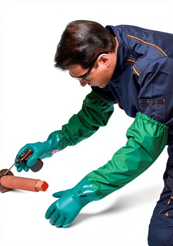 Pacific PPE Chemical Resistant Gloves Green 26in PVC XL-7
