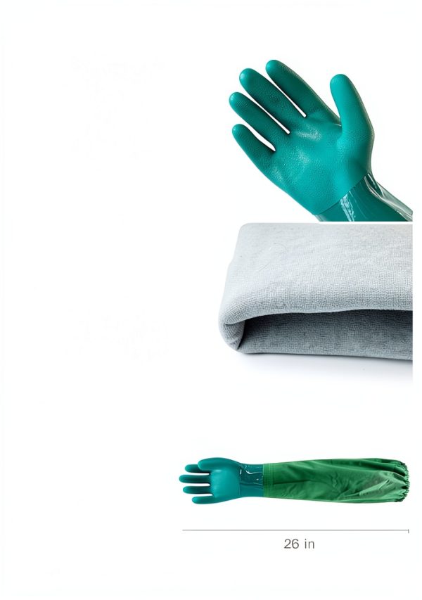 Pacific PPE Chemical Resistant Gloves Green 26in PVC XL-1