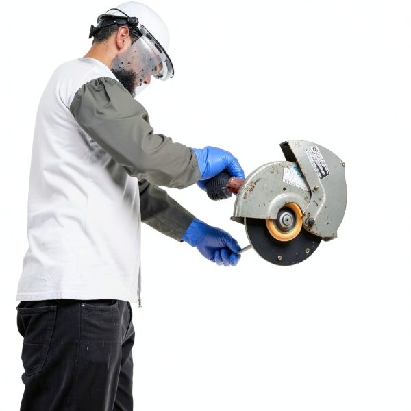Blue PVC Chemical Resistant Gloves Medium Heavy Duty Waterproof-5