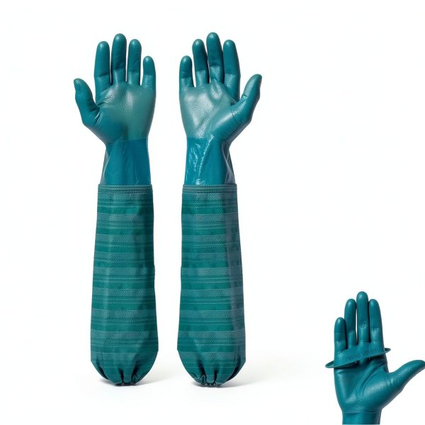 Rubber Pond Gloves 26" by Eiito – Heavy Duty PVC with Cotton Liner-1