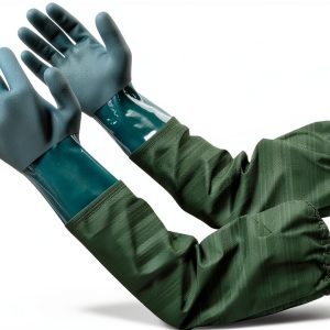 Rubber Pond Gloves 26" by Eiito – Heavy Duty PVC with Cotton Liner-0