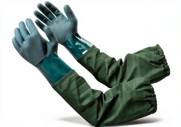 Rubber Pond Gloves 26" by Eiito – Heavy Duty PVC with Cotton Liner-0
