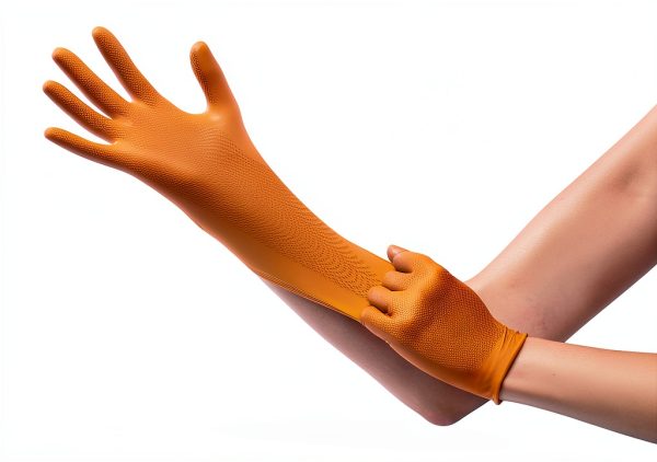 Venom Steel Orange Nitrile Gloves 8 mil Thick Large 100 Count-3