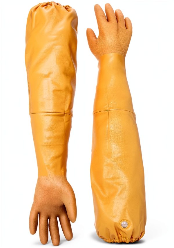 Showa Atlas 772 M Nitrile Elbow Gloves, Chemical Resistant, Yellow 26"-0