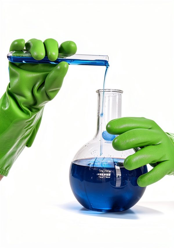 HANDLANDY Chemical Gloves Duty Green Waterproof Nitrile Sandy Grip-2