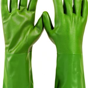 HANDLANDY Chemical Gloves Duty Green Waterproof Nitrile Sandy Grip-0