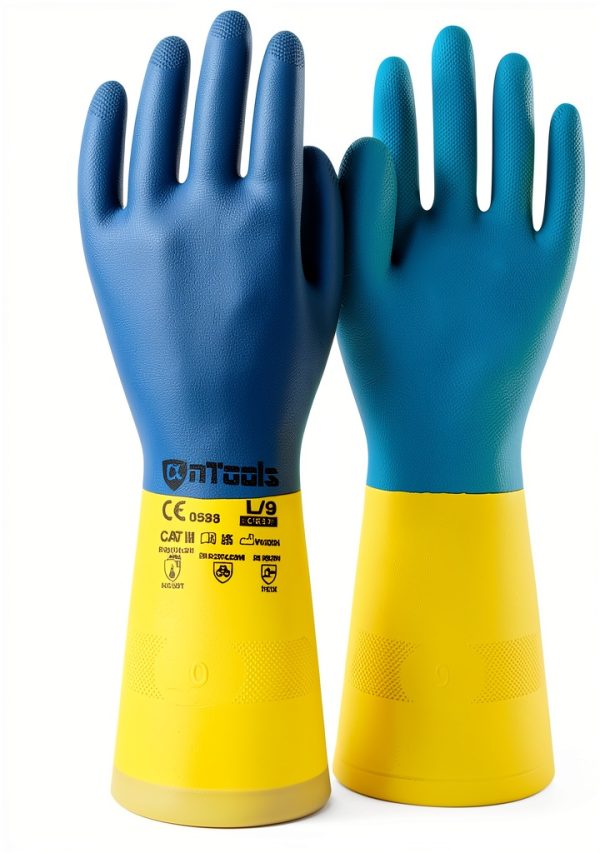 Neoprene Rubber Heavy-Duty Chemical Gloves AnTools X-Large Black-0