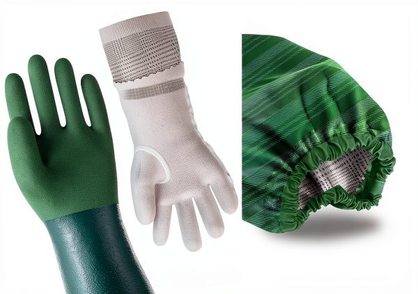 Rubber Pond Gloves 26" by Eiito – Heavy Duty PVC with Cotton Liner-2