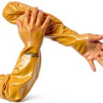 Atlas 772 Nitrile Coated Gloves 26in Long Cotton Lined Yellow Medium-0