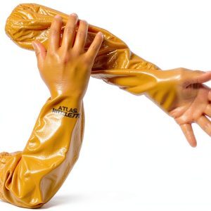 Atlas 772 Nitrile Coated Gloves 26in Long Cotton Lined Yellow Medium-0