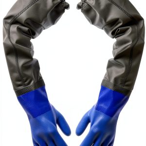 Long Rubber Gloves 27.2" Chemical Resistant PVC Gloves – Blue-0