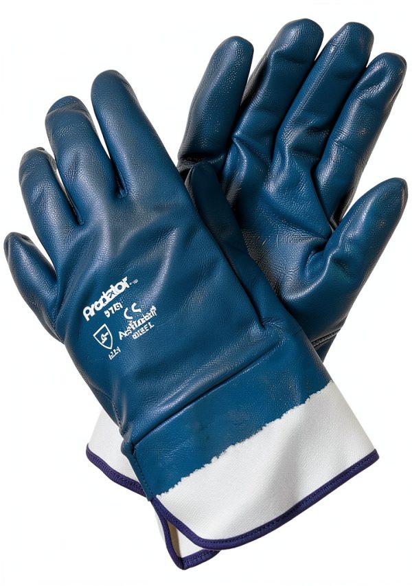MCR Safety 9761 Predator Coated Nitrile Gloves Blue/White Pack of 12-0