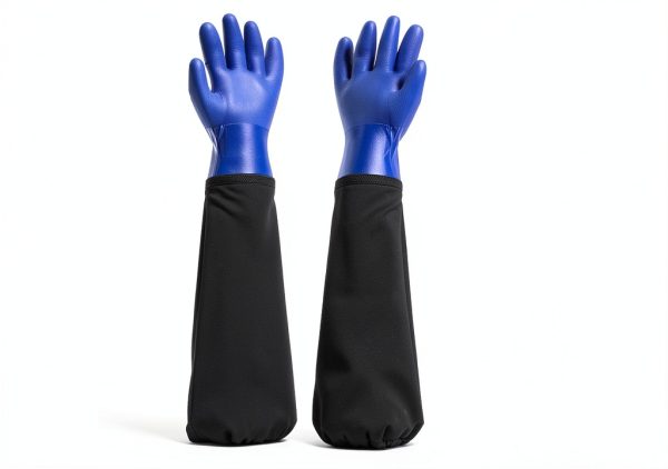 Long Rubber Gloves 27.2" Chemical Resistant PVC Gloves – Blue-2