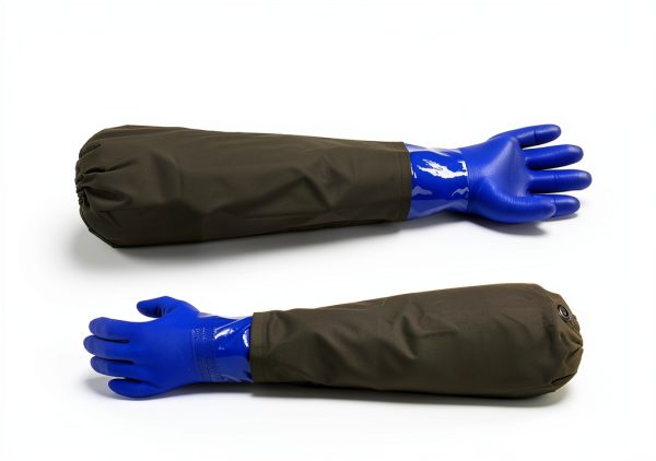Long Waterproof Rubber Gloves ZYCTSUI 28” PVC Chemical Resistant Blue-1