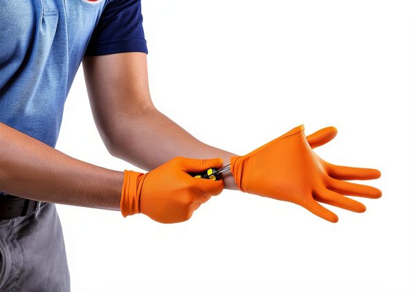 Venom Steel Orange Nitrile Gloves 8 mil Thick Large 100 Count-5