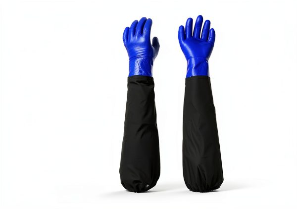 Long Waterproof Rubber Gloves ZYCTSUI 28” PVC Chemical Resistant Blue-6