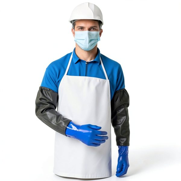 Long Rubber Gloves 27.2" Chemical Resistant PVC Gloves – Blue-4