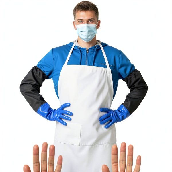 Long Rubber Gloves 27.2" Chemical Resistant PVC Gloves – Blue-5