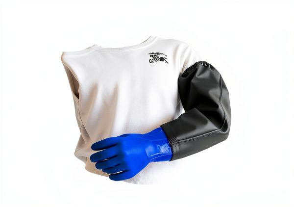 Long Waterproof Rubber Gloves ZYCTSUI 28” PVC Chemical Resistant Blue-4