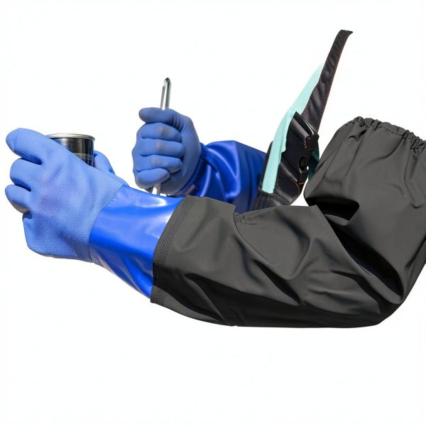Haiou PVC Chemical Resistant Gloves Long Waterproof 25in Blue-4
