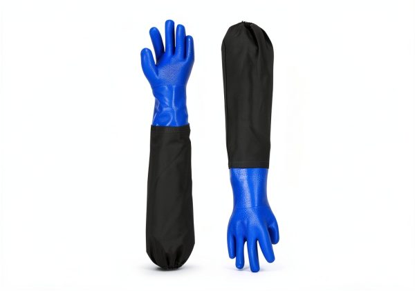 Haiou PVC Chemical Resistant Gloves Long Waterproof 25in Blue-3